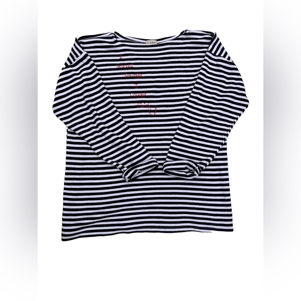Upcycled The Smiths Lyrics Striped Tunic Sweater